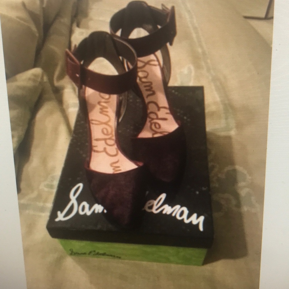 NIB Sam Edelman 6 oxblood calf hair ankle strap